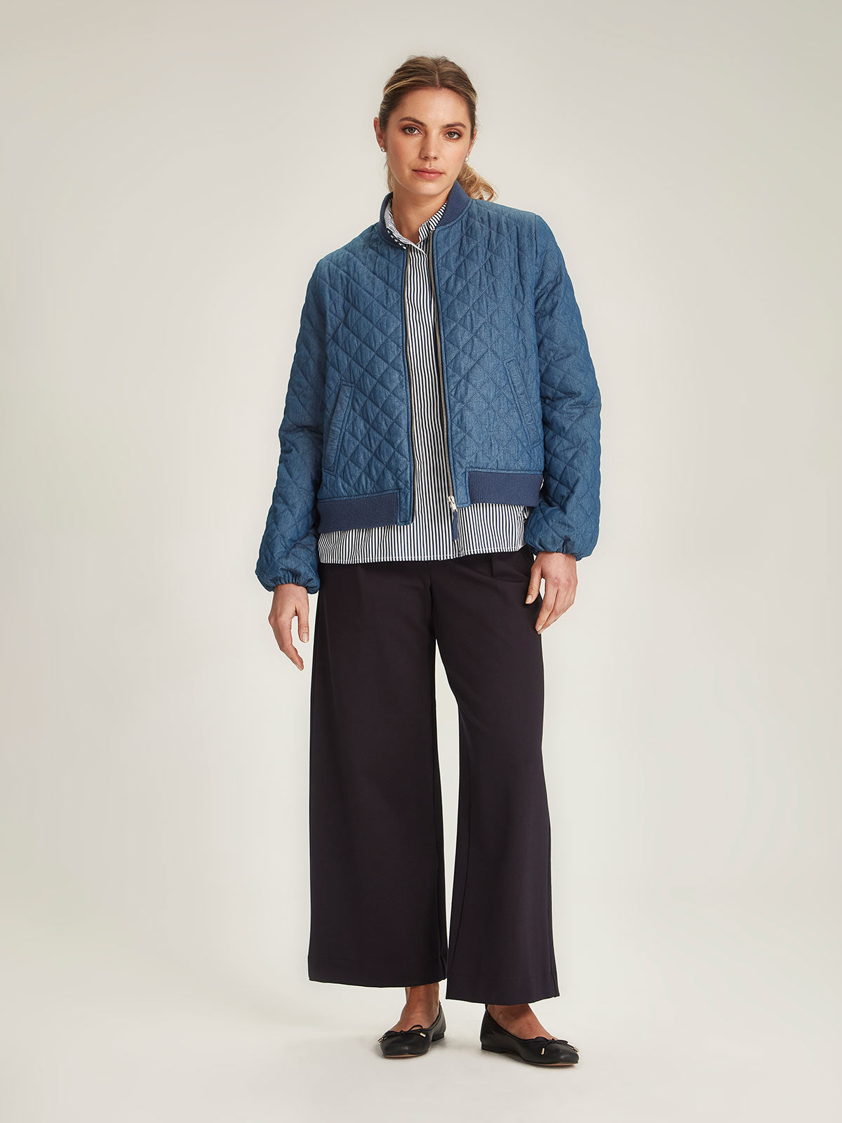 Heather Chambray Bomber