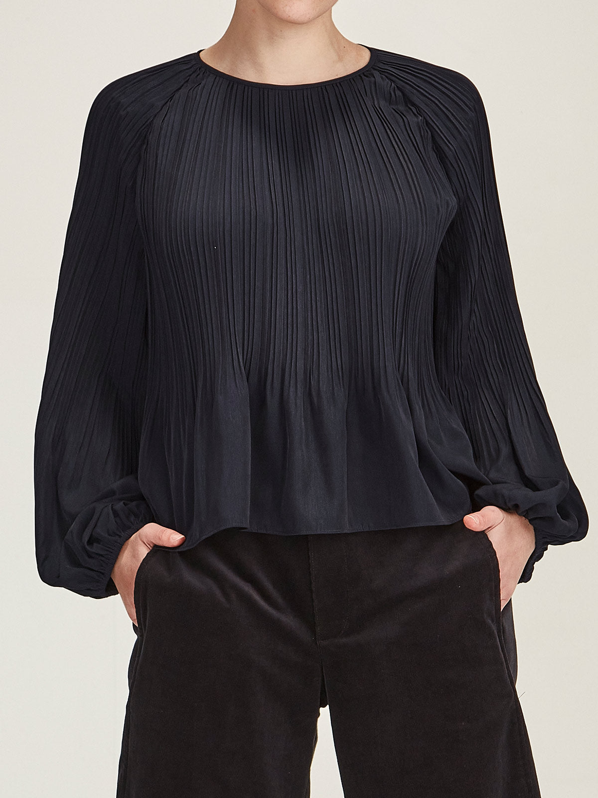 Sumi Pleat Top