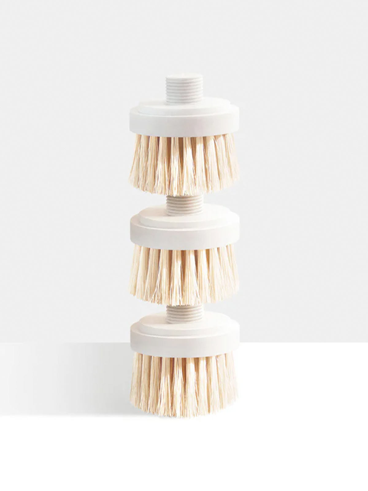 Replacement Brush Heads for The ONE BRUSH by Yeseco - Pack of 3 white sisal fibre brush heads, sustainable refills compatible with The ONE BRUSH magnetic dish scrubber system.