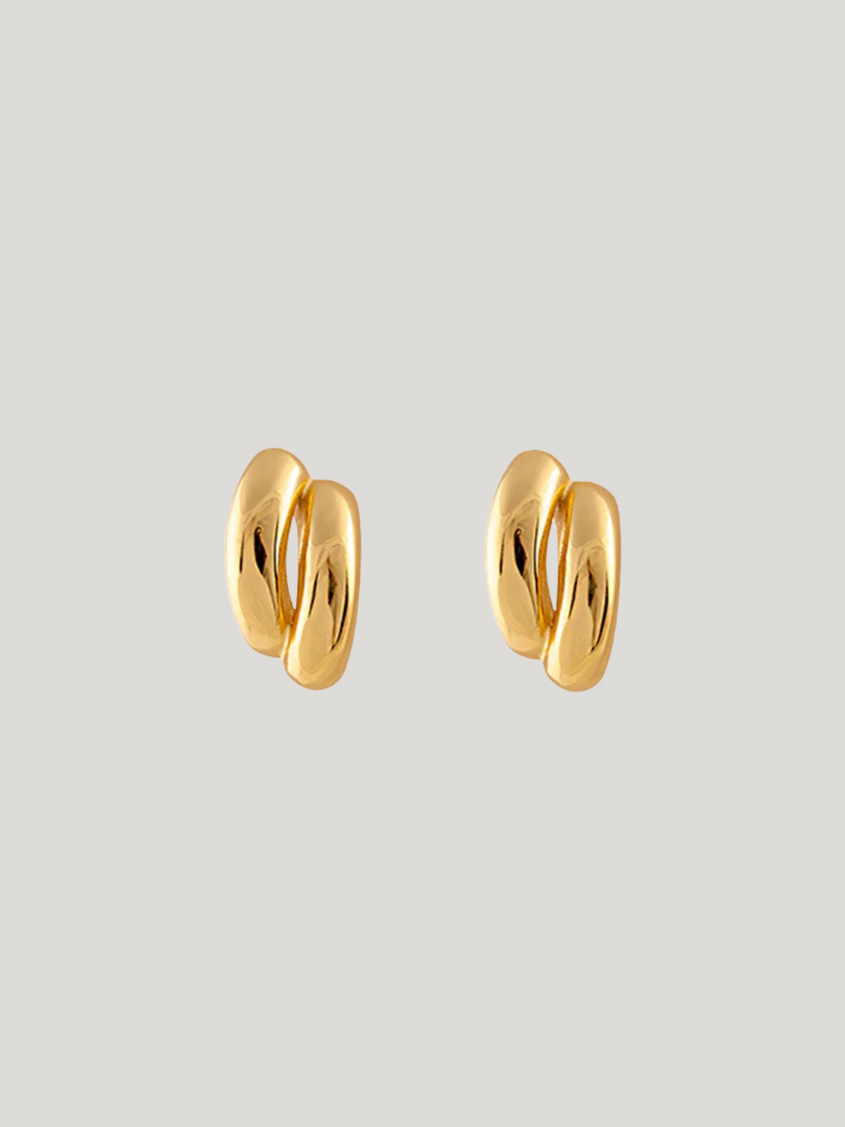 Zahar Claire gold earrings (Z266) shown from the front view, displaying the complete earring design with its distinctive gold finish.